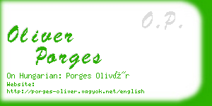 oliver porges business card